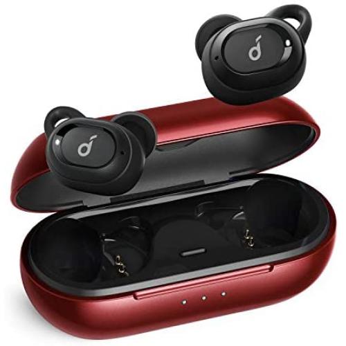 Upgraded, Anker Soundcore Liberty Neo True Wireless Earbuds, Pumping Bass, IPX7 Waterproof, Secure Fit, Bluetooth 5 Headphones, Stereo Calls, Noise Isolation, One Step Pairing, Sports (Red)