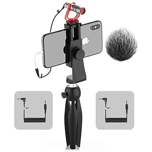 Video Microphone, SAMTIAN Camera Smartphone VideoMicro Kit with Shock Mount, Mini Tripod, Shotgun Interview Microphone for Canon Nikon Sony iPhone Android Samsung Camera Vloging YouTube Video Microphone, SAMTIAN Camera Smartphone VideoMicro Kit with Shock Mount, Mini Tripod, Shotgun Interview Microphone for Canon Nikon Sony iPhone Android Samsung Camera Vloging YouTube