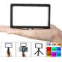 RGB Video Light Pocket On-Camera Mini Creative Photography Vlog Light, Super Bright Adjustable, Video-graphy Fill Light Handy Pocket Light for Sony DSLR/Camera/Smartphone, w Tripod + Phone Clamp