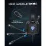 EasySMX Gaming Headset for Xbox One S, X, PS4, PC with Soft Breathing Earmuffs, Audio Stereo Sound, Adjustable Mic, Comfortable Mute & LED Lights, Xbox Headset for Laptop, Nintendo Switch (Blue)