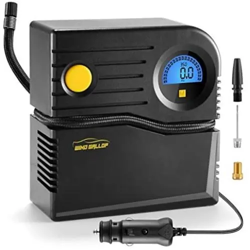 WindGallop Small Portable Air Compressor Tire Inflator with Pressure Gauge Car Tire Pump 12V DC Tire Compressor Electric Air Pump for Car Tires Bike Motorbike Tire Balls Other Inflatables (Blue)