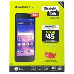 LG STLML212VCP Rebel L44C Straight Talk 4G LTE Prepaid Smartphone