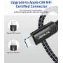 iPhone Charger Cable 6ft, JSAUX [Upgarded C89 Apple MFi Certified] Lightning Cable Nylon Braided USB Fast Charging Cord Compatible with iPhone 11 Xs Max X XR 8 7 6s 6 Plus SE 5 5s, iPad, iPod (Black)