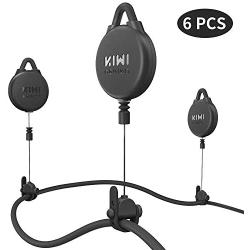 [Pro Version] KIWI design VR Cable Management, 6 Packs Retractable Ceiling Pulley System for HTC Vive/HTC Vive Pro/Oculus Rift S/PS VR/Microsoft MR/Samsung Odyssey VR Accessories (Black)