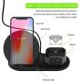 Wireless Charger Stand,3 in 1 Wireless Charging Station Dock with USB for Apple Watch iWatch, Airpods,iPhone 11 11 Pro X Xs XR Max 8 Plus 8,Samsung Galaxy S9 S8 (Black)