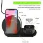 Wireless Charger Stand,3 in 1 Wireless Charging Station Dock with USB for Apple Watch iWatch, Airpods,iPhone 11 11 Pro X Xs XR Max 8 Plus 8,Samsung Galaxy S9 S8 (Black)