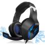 RegeMoudal Gaming Headset for Xbox One, PS4, PC, Noise Cancelling Over Ear Headphones Mic, Blue LED Light, Subwoofer Surround, Soft Memory Earmuffs for PC Laptop Tablet and Smart Phone (Renewed)