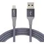 AmazonBasics Double Braided Nylon Lightning to USB Cable, Advanced Collection, MFi Certified Apple iPhone Charger, Dark Gray, 10 Feet AmazonBasics Double Braided Nylon Lightning to USB Cable, Advanced Collection, MFi Certified Apple iPhone Charger, Dark Gray, 10 Feet