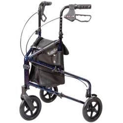 Carex 3 Wheel Walker for Seniors, Foldable, Rollator Walker with Three Wheels, Height Adjustable Handles