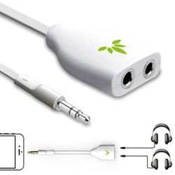 Avantree TR302 Two Way 3.5mm Dual Headphone Jack Splitter, AUX Stereo Earphone Earbuds Y Audio Split Adapter Cable, Compatible with iPhone, iPad, Samsung Phones and Tablets - White