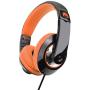 Rockpapa Comfort+ Adjustable Over Ear Headphones Earphones with Microphone in-line Volume for Adults Kids Childs Teens, Smartphones Laptops DVD MP3/4 Surface iPhone iPod iPad MacBook Black Orange