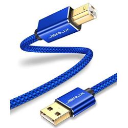 Printer Cable, JSAUX 6ft USB 2.0 Type A Male to B Male Printer Scanner Cord High Speed Compatible with HP, Canon, Dell, Epson, Lexmark, Xerox, Samsung and More (Blue)