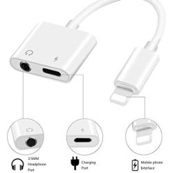 Headphone Adapter for iPhone Charger Jack AUX Audio 3.5 mm Jack Adapter for iPhone Adapter Compatible with iPhone 7/7 Plus/8/8P lus/11/X/XS/XSMAX Dongle Accessory Connector Compatible All iOS Systems