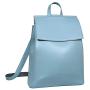 Heshe Womens Leather Backpack Casual Style Flap Backpacks Daypack for Ladies (Light Blue)