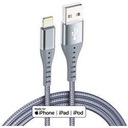 iPhone Charger Lightning Cable XnewCable 4Pack(10ft 6ft 6ft 3ft) Apple MFi Certified Nylon Braided Long Fast USB Cord Compatible for iPhone 11Pro MAX Xs XR X 8 7 6S 6 Plus SE 5S 5C (Gray)