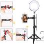 ZoMei 6 Selfie Ring Light with Tripod Stand & Cell Phone Holder for Live Stream Makeup YouTube Video Portrait Photography,Mini LED Camera Ringlight with Ball Head for iPhone Xs Max XR