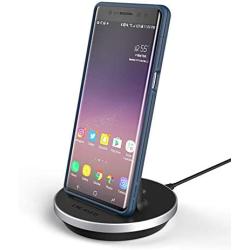 Encased USB C Phone Dock - Desktop Charging Stand with 5ft Power Cable - QuickCharge 3.0 Compatible Charger - USBC Port for Samsung, LG, Motorola and Pixel Models (Aluminum Black)