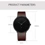 Mens Watches Minimalist Ultra Thin Waterproof Fashion Dressy Wrist Watch for Men Business Casual Luxury Quartz Analog Watch