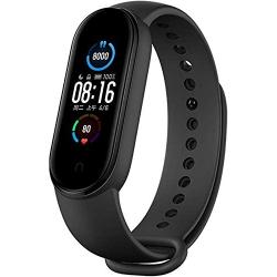 Xiaomi Mi Band 5 Smart Bracelet with 1.1-inch AMOLED True Color Display•Animated dial, 24-Hour Heart Rate Sleep REM Siesta Walk Swimming Monitor 5ATM Waterproof Miband 5 Standard Version (Black)