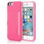 Incipio IPH-1185-PNK iPhone 6S Case, Incipit Stowaway [Kickstand][Credit Card] Wallet Cover fits Both Apple iPhone 6, iPhone 6S - Pink/Light Pink