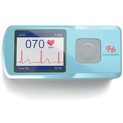 SonoHealth Portable EKG Heart Rate Monitor | Wireless Handheld Home ECG Cardio & Electrocardiogram Machine | Biofeedback Finger & Chest Leads View Irregular Cardiac Arrhythmia Vitals on a Mobile Phone