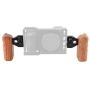 CAMVATE DSLR Wooden Handle Grip with Connector for DV Video Camera Cage(1 Pair)