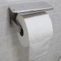 WILIFDOM Toilet Paper Holder Shelf, Self Adhesive Bathroom Accessories Tissue Roll Holder with Mobile Phone Storage Rack - SUS 304 Stainless Steel
