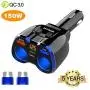 Car Charger, Otium 150W 2-Socket Cigarette Lighter Splitter QC 3.0 Dual USB Ports 1 USB C Fast Car Adapter with Separate Switch LED Voltmeter Replaceable 15A Fuse Compatible GPS/Dash Cam/Phone/iPad Car Charger, Otium 150W 2-Socket Cigarette Lighter Splitter QC 3.0 Dual USB Ports 1 USB C Fast Car Adapter with Separate Switch LED Voltmeter Replaceable 15A Fuse Compatible GPS/Dash Cam/Phone/iPad