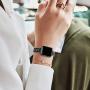 STIROLL Thin Replacement Band Compatible for Apple Watch 38mm 40mm 42mm 44mm, Stainless Steel Metal Wristband Women Men for iWatch 5/4/3/2/1 (Black, 38mm/40mm)