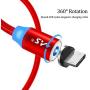 Magnetic Charging Cable, A.S 3 in 1 Magnetic Phone Charger Cable, Compatible with Mirco USB, Type C Smartphone and iProduct Device (4 Pack,1ft/3ft/6ft/6ft)