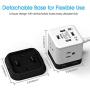 BESTEK Vertical Cube Power Strip with Mountable Detachable Base 5 Extension Cord (MRJ3006-BK)