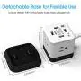 BESTEK Vertical Cube Power Strip with Mountable Detachable Base 5 Extension Cord (MRJ3006-BK) BESTEK Vertical Cube Power Strip with Mountable Detachable Base 5 Extension Cord (MRJ3006-BK)