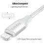 iPhone Charger, FIFADE 3Pack Nylon Braided Lightning Cable Charging Cord USB Cable Compatible with iPhone 11Pro 11Pro MAX Xs MAX XR X 8 7 6S 6 Plus-Silver-5