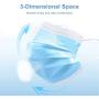 3-Layer Face Mask with Earloop Nose Stripe, Breathable Disposable Mask,Blue, 50Pcs