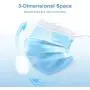 3-Layer Face Mask with Earloop Nose Stripe, Breathable Disposable Mask,Blue, 50Pcs