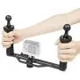 SHOOT Aluminium Alloy Underwater Video Light Stabilizer Tray for GoPro OSMO and Any Other Camera with 1/4 inch Screw Hole SHOOT Aluminium Alloy Underwater Video Light Stabilizer Tray for GoPro OSMO and Any Other Camera with 1/4 inch Screw Hole