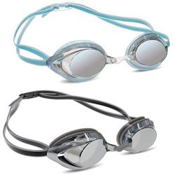 Mieny Mirrored Vanquisher Swim Goggles,Goggles Swimming, Anti-Glare, Panoramic Swim Goggles, for Adult Men Women Youth