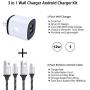 Android Phone Charger, 2 Port Wall Charger with Micro USB Cable Fast Charging Cord Compatible for LG V10 Flip Stylo 3 2 G3 G4 K10 K50 K40 K30 K20 Plus Q6,LG G Vista,Samsung Galaxy S7 S6 Edge S4 Note 5