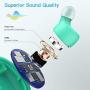 Kurdene Small Wireless Earbuds,Bluetooth Earbuds with Charging Case Bass Sounds IPX8 Waterproof Sports Headphones with Mic Touch Control 24H Playtime for iPhone/Samsung/Android-Grass Blue
