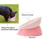 JWPC Bulldog Bowl Anti-Slip Dog Cat Dish Detachable Rubber Dog Bowl Pet Sterile Tilted Pet Feeder Slope Base