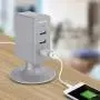 Multiple USB Charger (2 Pack), Overtime 3.1A 3-Port Desktop Charger Charging Station Multi Port Fast Wall Charger Hub Compatible with iPhone, iPad, Samsung, LG, Nexus, HTC and More – Silver