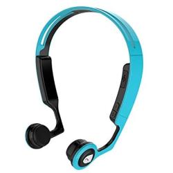 Bone Conduction Headphones Wireless Bluetooth Stereo Headset Over Ear Sweatproof Earphone with Microphone for Sports (Black+Blue)