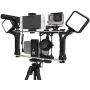 DREAMGRIP Evolution 2 MOJO Universal Modular Video Rig for All Smartphones, DSLR, Action Cameras - Complete Journalist Kit w/52-37-17mm Optics Adapter/Hood/2Filters/Gun Microphone/2LED Lights,etc