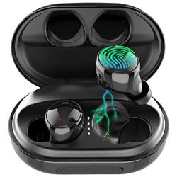 Wireless Earbuds Bluetooth 5.0 Headphones, 120H Playtime Deep Bass Stereo Sound Earbuds with Microphone, IPX8 Waterproof Headphones with Charging Case for Sports