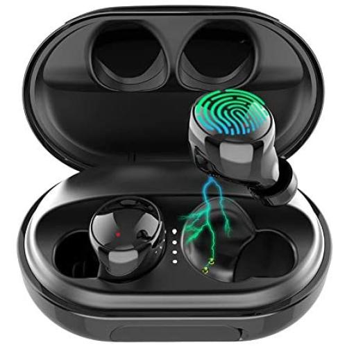 Wireless Earbuds Bluetooth 5.0 Headphones, 120H Playtime Deep Bass Stereo Sound Earbuds with Microphone, IPX8 Waterproof Headphones with Charging Case for Sports