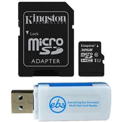 Kingston 32GB SDHC Micro Canvas Select Memory Card and Adapter Works with Samsung Galaxy A10, A20, A70 Cell Phone (SDCS/32GB) Bundle with (1) Everything But Stromboli MicroSD and SD Card Reader