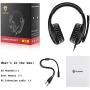 NUBWO U3 3.5mm Gaming Headset for PC, PS4, Laptop, Xbox One, Mac, iPad, Nintendo Switch Games, Computer Game Gamer Over Ear Flexible Microphone Volume Control with Mic - Black