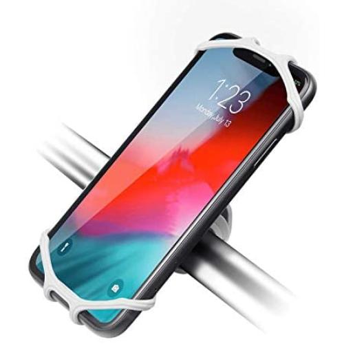 Newppon Bicycle Motorcycle Cellphone Holder : Sturdy Silicone Handlebar Cradle Mount fits for iPhone 11 Pro Max X XS XR 8 Plus, Samsung Galaxy or Any Smartphone 4" ~7" inches for Cycling