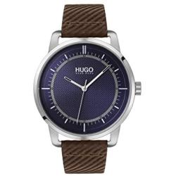 HUGO by Hugo Boss Mens Stainless Steel Quartz Watch with Leather Strap, Brown, 20 (Model: 1530100)