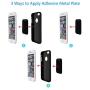 Universal Metal Plate 8 Pack for Magnetic Phone Car Mount Holder Cradle with Adhesive (Compatible with Magnetic Mounts) - 4 Rectangle and 4 Round, Black